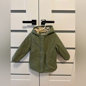 Old Navy Olive Green Hooded Puffer Jacket for Kids